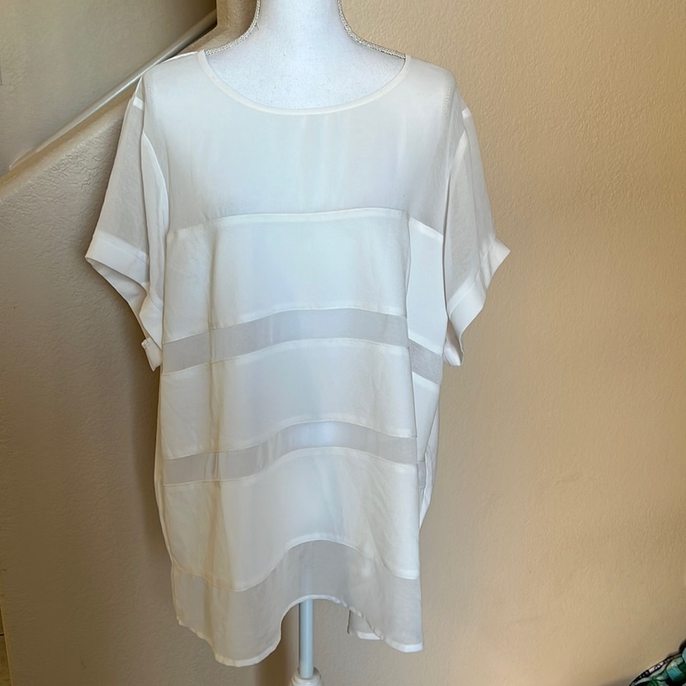 City chic sheer panel blouse